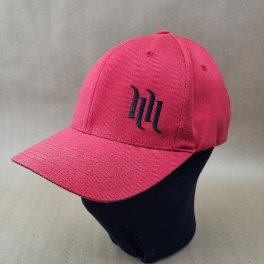 Red Flexfit Hat cap Racing Signed size  L- XL Yupoong  Large